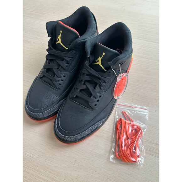 RARE J Balvin x Jordan 3 Rio Black Sneaker - Size 8M - NEW - Picture 2 of 8